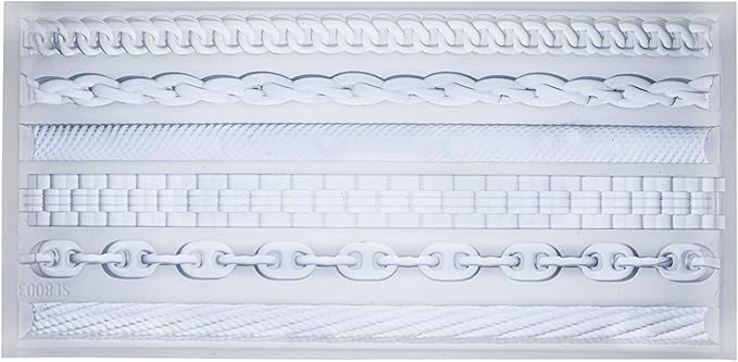 FUNSHOWCASE Chains Mold for Polyclay Air Dry Clay Plaster, 4719, 6 Trimmings #4719