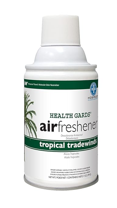 Hospeco Health Gards Metered Aerosol Air Freshener (Tropical Tradewinds Scent, 7 oz. Cans, Case of 12)