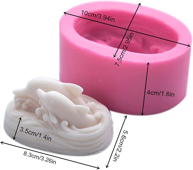 Silicone molds Dolphin, Dolphins Family Craft Art Silicone Soap Mold, Animal Craft Molds Fondant Cake Baking Mould DIY Handmade Soap Molds