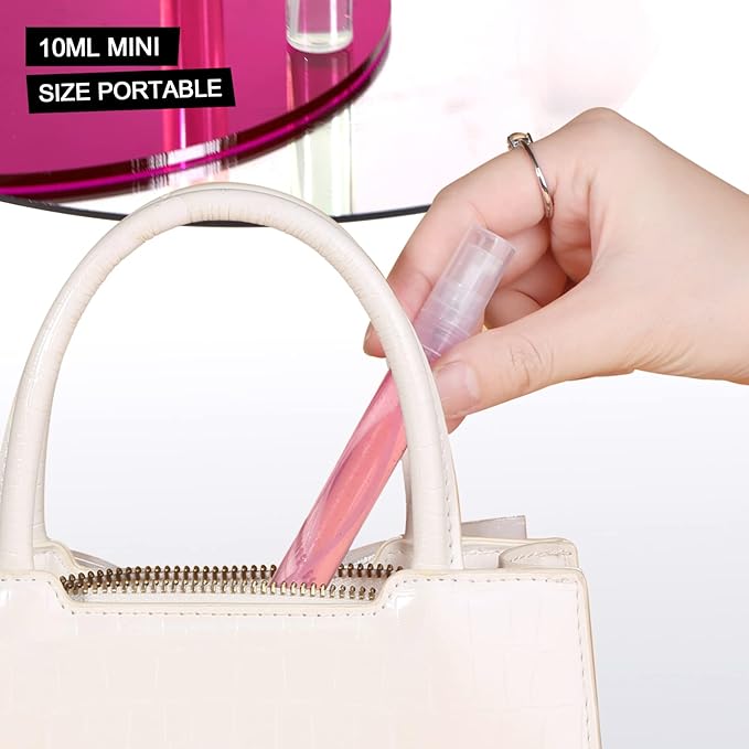 Teenitor Mini Spray Bottles, 20-Pack 10ml Empty Refillable Plastic Atomizer for Perfume, Essential Oil, Travel