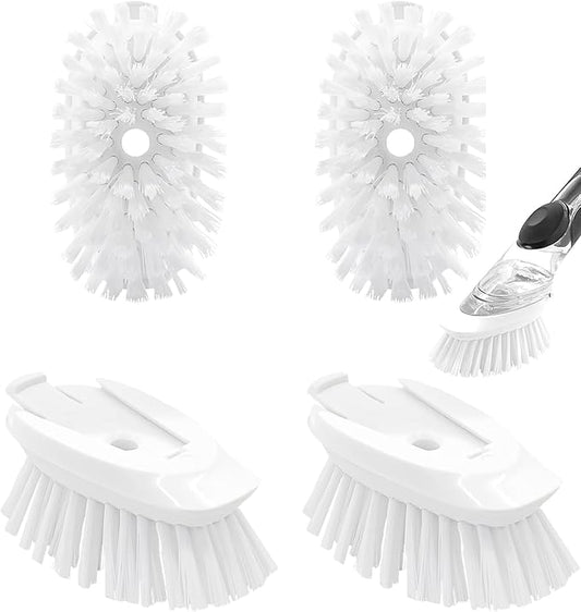 Dish Brush Refill, 4 Pack Dish Brush Replacement Head for OXO Dish Brush, Brush Dispenser Refill Fits Soap Dispensing Handle