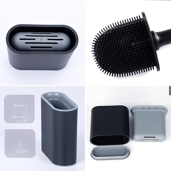 rv Essentials, RV Toilet Brush, Toilet Brush Silicone Won't Damage Toilets, Wall Mounted Toilet Brush-Anti-Roll, Anti-Drip Design, Suitable for RV Travel Trailers and Campers, Made by RVers for RVers