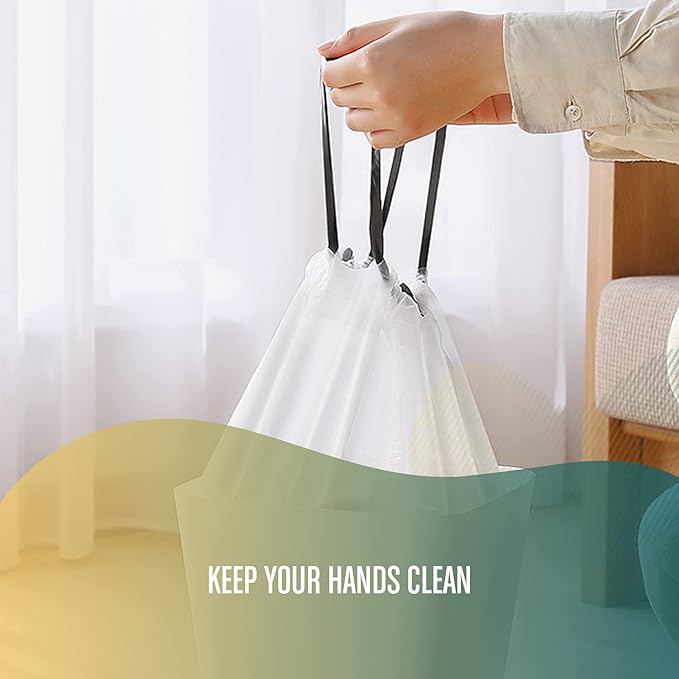 FORID Small Drawstring Trash Bags - 2.6 Gallon White Garbage Bags 240 Count, Durable & Thick Bags, Multipurpose Use