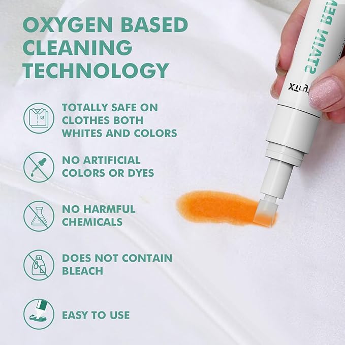 Stain Remover Pen for Clothes, Portable & Safe Stain Sticks, Instant Travel Stains Remover for Cleaning Spot, Like Juice, Food, Ketchup, Ink and Even Blood - 1 Count