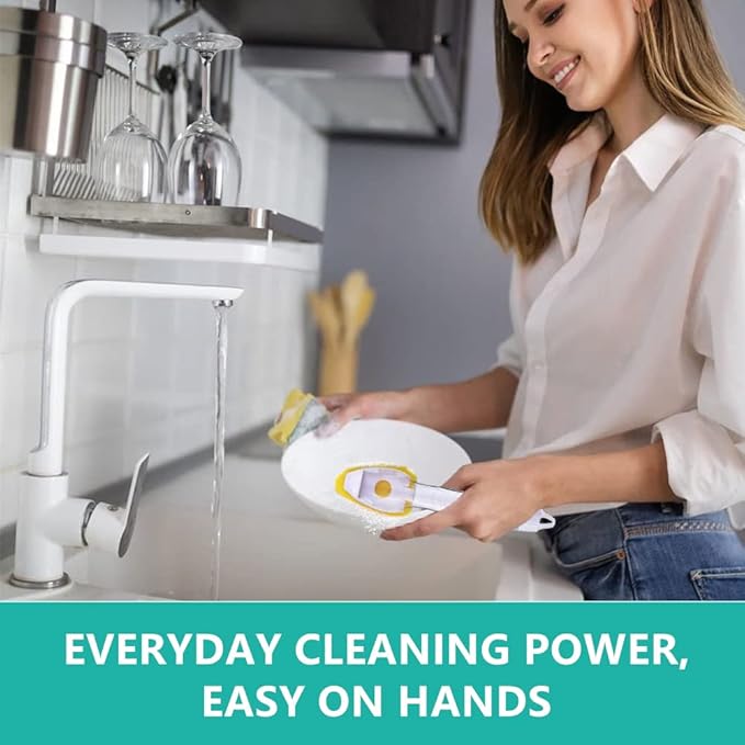 Dishwand Refills Sponges Heads - Non Scratch Dish Wand Refill Replacement, Heavy Duty Scrub Dots Brushes Dispenser, Soap Dispensing Scrubbers, Dishwashing Cleaner Supplies Kitchen Sink Dishwasher Tool