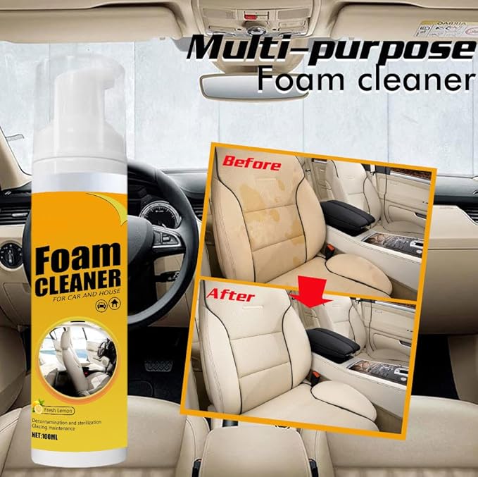 2 PCS Multipurpose Foam Cleaner Spray, Foam Cleaner for car and House, Leather Decontamination, Multi-Functional Foam Cleaner, All-Purpose Household Cleaners for Car and Kitchen