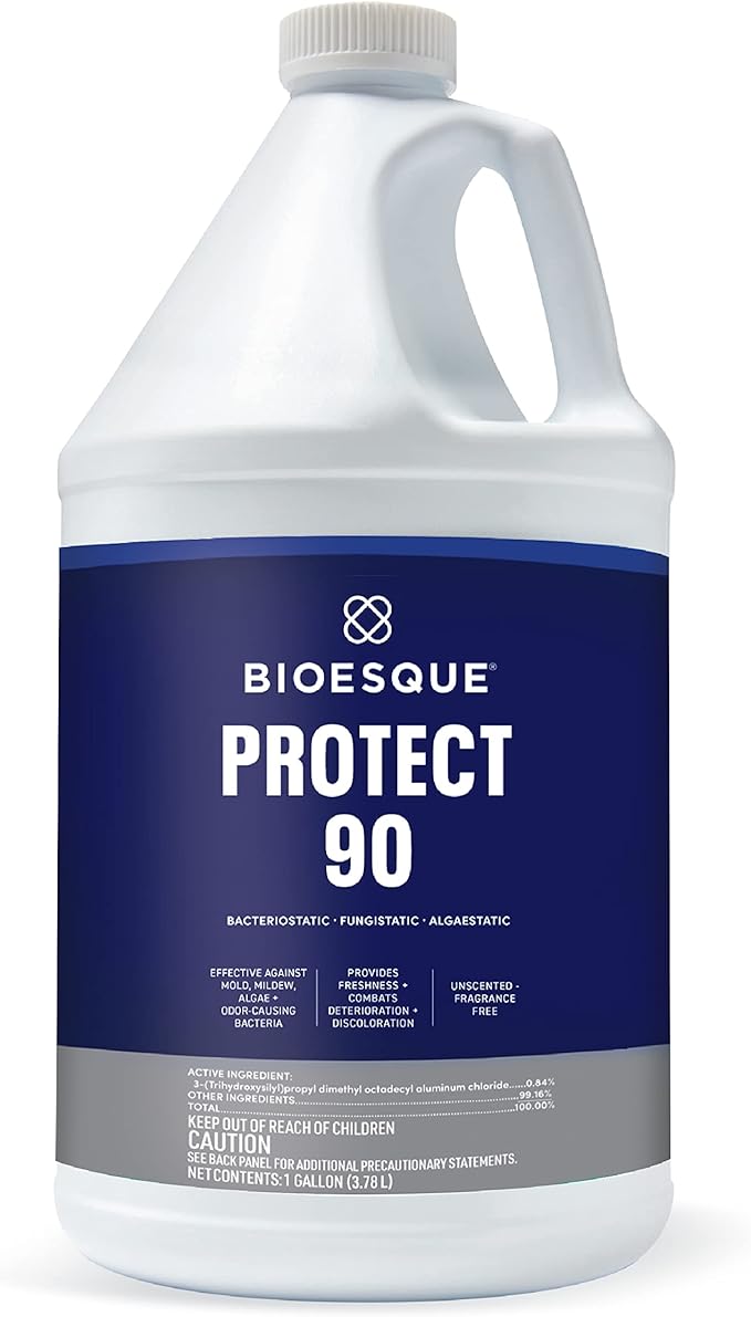 Bioesque Protect 90, Heavy Duty Bacteriostatic, Fungistatic, Algaestatic Formula, Effective Against Mold, Mildew, Algae, & Odor Causing Bacteria, 1 Gallon (Pack of 4)