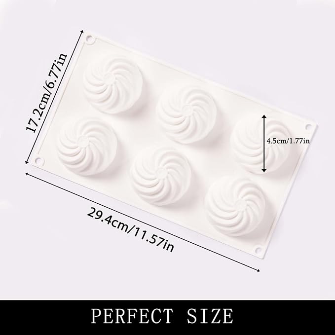 Flowers Dessert Mousse Cake Molds Silicone, Cheese Cakes Truffles Brownie Pops Silicone Molds 6-Cavity Dessert Molds Great for Baker Pastry Chef