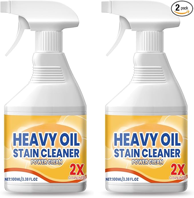 Kitchen Heavy Oil Stain Remover Spray, Power Clean Formula, 2 Pack