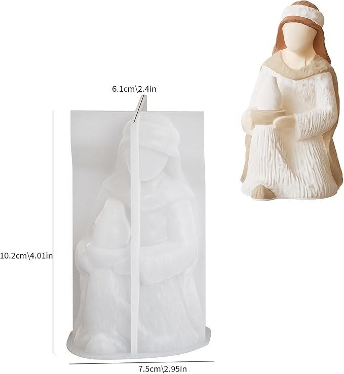 Silicone Born Jesus Nativity Scene Mold - Silicone Resin Casting Molds for Candle & Resin & Soap Craft Supplies