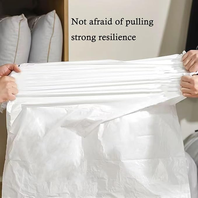 Ultra thick heavy duty Plastic 16 gallon no tear open drawstring trash bags white ‎lavender scent Plastic garbage bags for household kitchen bedroom bathroom living room office restaurant