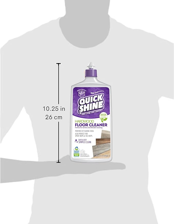 Quick Shine Hardwood Floor Cleaner 27oz, 6Pk| Use in Spray & Vac Mops| Removes Dirt & Scuff Marks| Ready-to-Use, Streak Free, No Rinse| Safer Choice Cleaner| Perfect for Gentle and Effective Cleaning