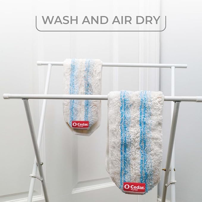 O-Cedar H2prO Flat Mop System | Quick Cleaning Tool | Clean with Clean Water | Machine Washable Reusable Microfiber Mop Pad | Safe on Wood Floors, Vinyl, Tile, Baseboards, Walls