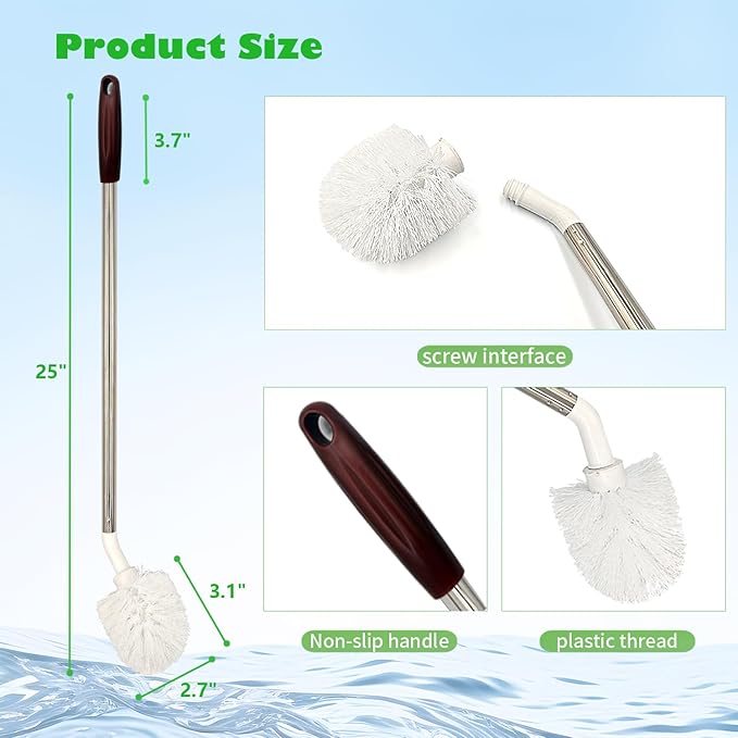 2-Pack Bucket Brush, Bottle Brush for Cleaning Extra Long Bottles, Gallon Jug Cleaner, Water Bottle Cleaner.