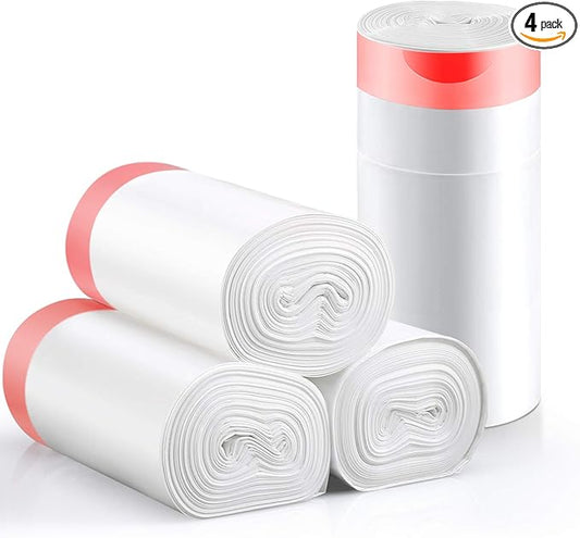 Small Trash Bags, KONE 192 Count 4 Gallon Drawstring Extra Thick Garbage Bags Wastebasket Bin Liners Plastic Trash Bags for Bathroom, Bedroom, Office, Car, Kitchen, Home