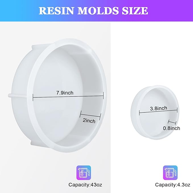 KISREL Large Round Resin Molds, Epoxy Resin Deep Round Casting Mold,Large Silicone Molds for Flower Preservation, Deep Pour Mold for Furniture Decoration, DIY Wedding Bouquets, Valentine's Day Gifts