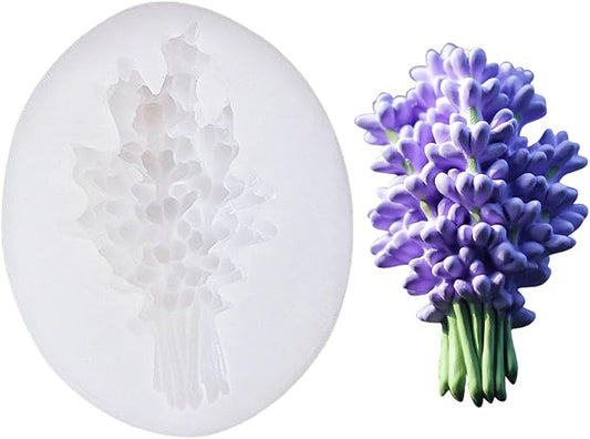 3D Flower Bouquet Candle Soap Silicone Molds Fondant Chocolate Candy Cake Decorating Mould Resin Clay Baking Pastry Tools (Lavender)