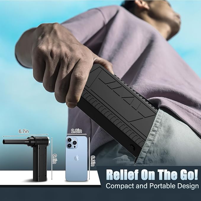 Cordless Electric Air Duster: 120,000 RPM High-Speed 4-Speed Adjustable Blower, Rechargeable Battery-Powered Dust Cleaner for PC Keyboards, Electronics, Cars & Outdoor Use (deep Black)