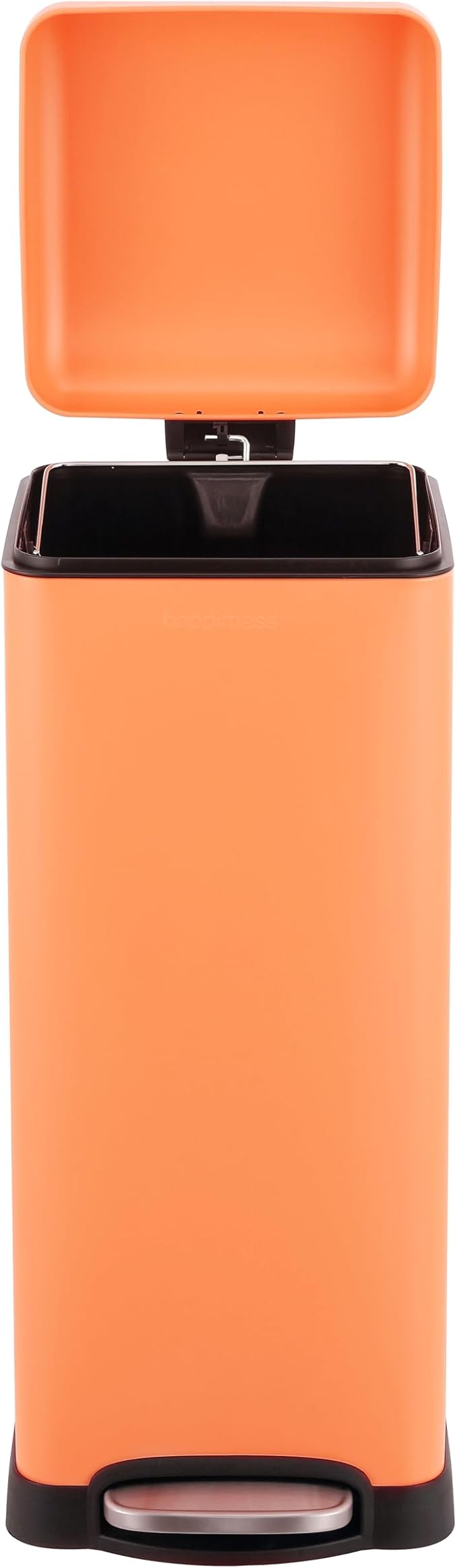 happimess HPM1007G Betty Retro 8-Gallon Step-Open Trash Can, Fingerprint Resistant, Modern, Minimalistic for Home, Kitchen, Laundry Room, Office, Bedroom, Bathroom, Carrot Cake