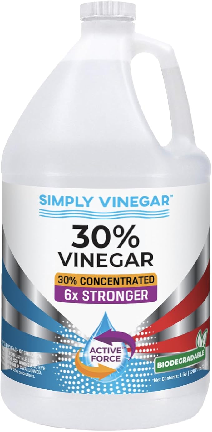 30% Vinegar – Pure Concentrated Active-Force Vinegar for Cleaning, Home, and Garden, 128 oz