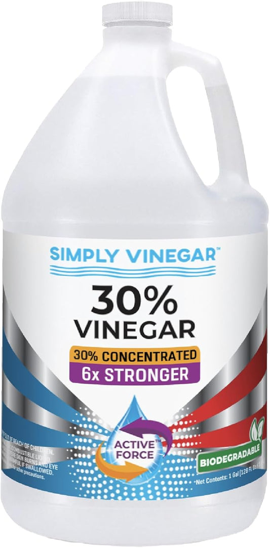 30% Vinegar – Pure Concentrated Active-Force Vinegar for Cleaning, Home, and Garden, 128 oz