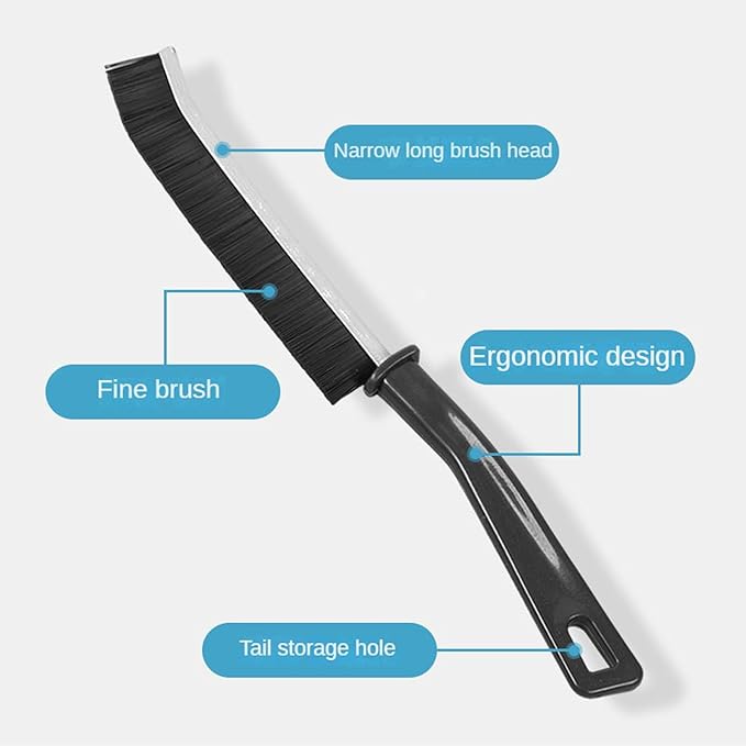 3Pcs Crevice Cleaning Brush Tool Grout Brush Cleaning Supplies, Home Essentials Bathroom Multifunctional Gap Scrub Hard Bristle Brushes for Household Use (3PCS-Black)