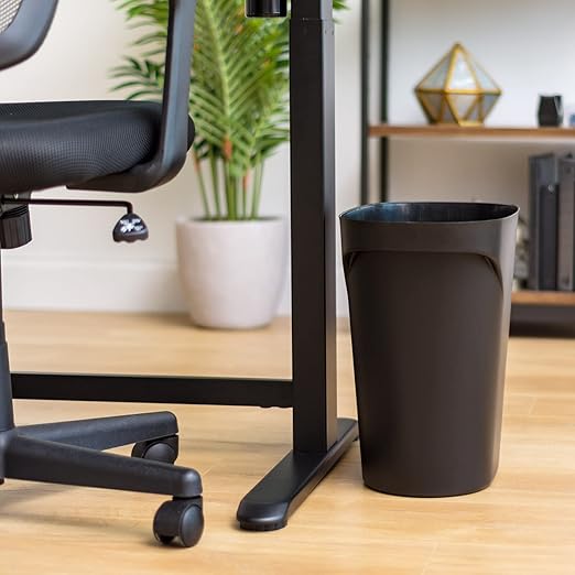 IRIS USA Small Trash Can Wastebasket with Handle, 6 Gallon / 24 Quart, 3-Pack, for Bathroom, Office, Bedroom, Under Sink, Kitchen, Garbage - Black