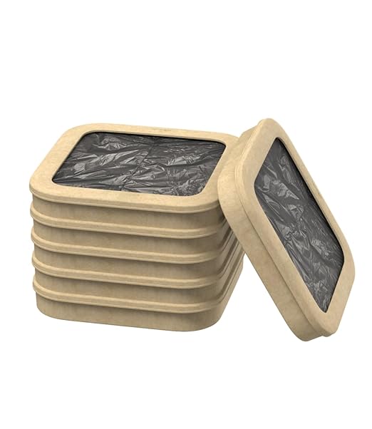 TOWNEW T1/T1S/T Air X/T Air Lite Official Refill Rings for Smart Kitchen Trash Can, Durable Garbage Bags for Electric Automatic Trash Can- 6 pk Refill Rings - Up to 150 Trash Bags (6 Months Supply)