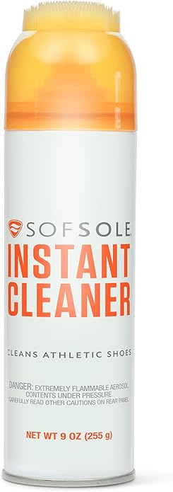 SOFSOLE Instant Cleaner 5 oz or 9 oz - Deep Cleaning Foaming Action Lifts Dirt & Debris from Toughest Fabrics & Materials - Scrub Top Applicator - Refreshing Scent - Athletic Shoes & Footwear
