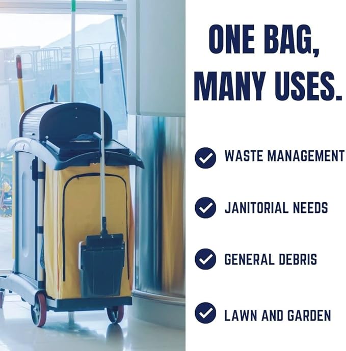 PlasticPlace 33 Gallon Trash Bags │ 1.7 Mil │ Black Garbage Can Liners │ 33" x 39" (100 Case)