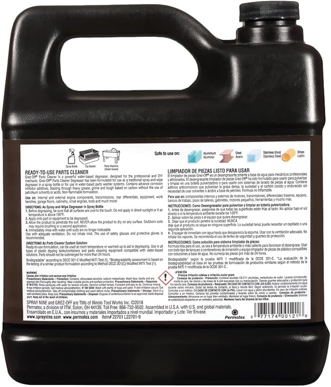 Spray Nine 22701 Grez-Off Heavy Duty Degreaser, 1 Gallon (Packaging may Vary) (Pack of 2)