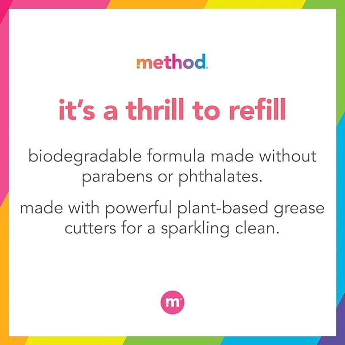 Method Gel Dish Soap, Lime + Sea Salt, Biodegradable Formula, Tough on Grease, 18 Fl Oz (Pack of 4)