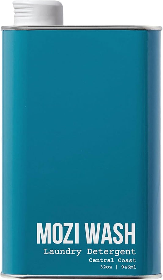 Mozi Wash Laundry Detergent Liquid, Central Coast- Sandalwood & Lavender, 50+ Loads, Concentrated, Non toxic, Plant Based Enzyme Cleaners, Long Lasting Luxury Clean, Cologne Soap for Men, 32 oz