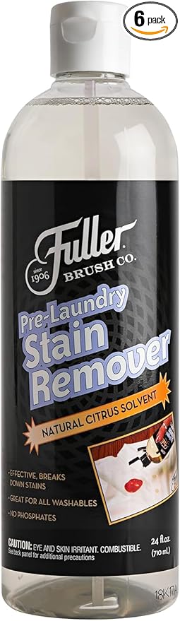 Fuller Brush Pre-Laundry Stain Remover - Color Safe Pre Wash Fabric Treatment for Quick & Easy Dirt Spot Removal - Cleans Rust, Grease, Ink, Coffee & Oil On Clothes & Sheets (Pack of 6)