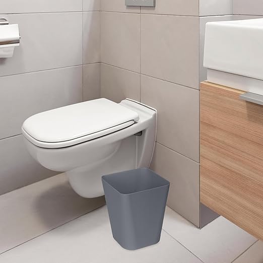 ZXJ Small Trash Can - Waste Basketbin - 1.8 Gallon -Grey - Bathrooms, Laundry Room, Kitchens, Offices