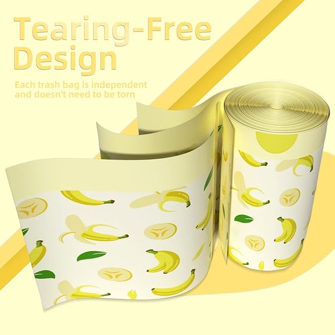 13 Gallon Trash Bags Drawstring, 50 Count Tall Kitchen Trash Bags, Sturdy Large Trash Bags, Banana Printed Garbage Bags 13 Gallon Tall Kitchen, Tear Resistant Kitchen Garbage Bags for Kitchen