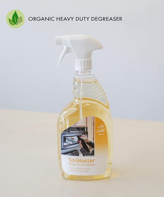 Don Aslett SoilMaster Concentrate (1 Gallon) Organic Orange Heavy Duty Degreaser and Cleaner | Removes Tough Grease and Soils on Kitchen Countertops, Tablecloth, Sticky Cabinets, Walls, Doorknob