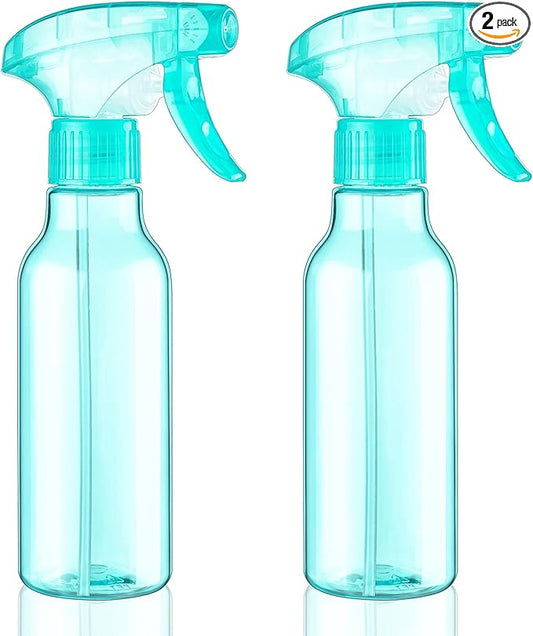 Cosywell Plastic Spray Bottles 8.8oz/260ml 2 Pack Refillable Container Empty Spray Bottle for Cleaning Mist/Stream Heavy Duty Water Spraying Bottle for Cooking Hair Care Essential Oils(Green)