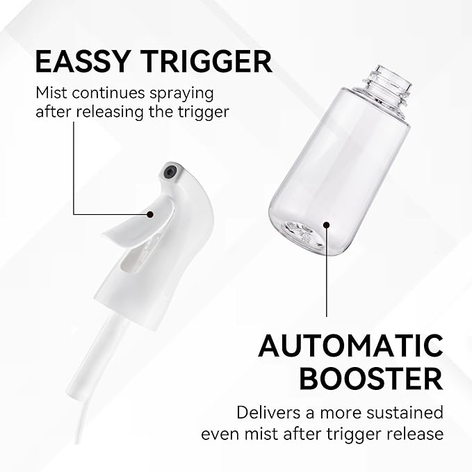 Spray Bottle for Hair (6.8OZ /200ML) Continuous Ultra Fine Mist Sprayer for Hair