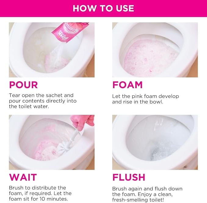 Stardrops The Pink Stuff Miracle Power Foaming Toilet Cleaner – Self-Activating Formula for Deep Cleaning, Stain Removal, and a Fresh Shine – Bathroom Essential