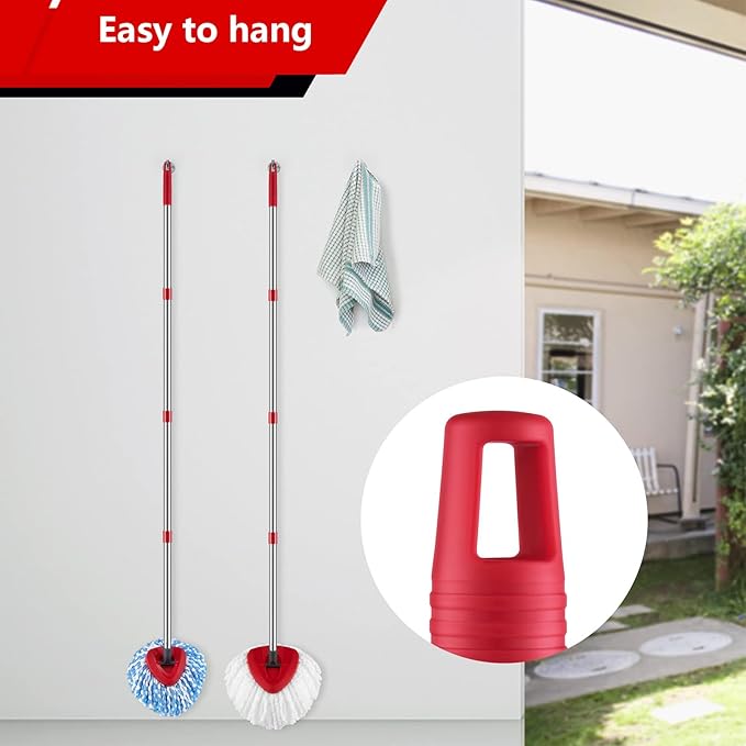 Mop Handle Replacement,4 Section Compatible with O-Cedar Spin Mop Refills 30"" to 58"" with 1 Mop Head Basee Fits O-Cedar EasyWring 1 Tank Spin