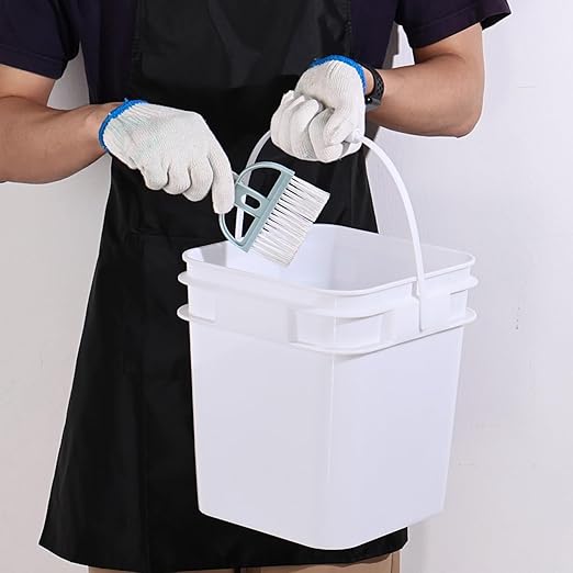 2.9 Gallon Square Buckets with Lids, Food Safe Plastic Bucket, 4 Pack, White
