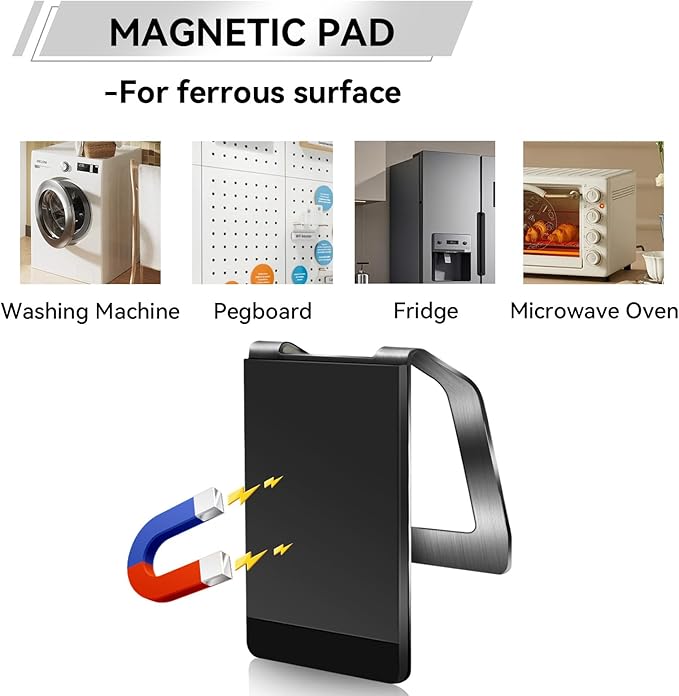 KIHOGEM Magnetic Spray Bottle Hanger, Stainless Steel Spray Bottle Holder with Strong Magnetic Backing for Refrigerator Grill RV (4pcs)