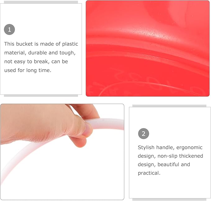 PRETYZOOM Multipurpose Plastic Water Bucket with Handle, 1.3 Gallon Bucket for Home, Gardening, Cleaning, Pet Care, Storage, Durable and Ergonomic Design