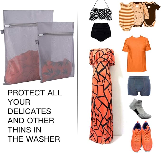 Kimmama Laundry Bag Mesh Wash Bags, Washing Machine Wash Bag, Net Washer Sack with Zipper, Dryer Pouch for Cleaning and Drying Cloths, Garment, Delicates, lingerie, Suit, Bra, Pant, Sock, Small Toys