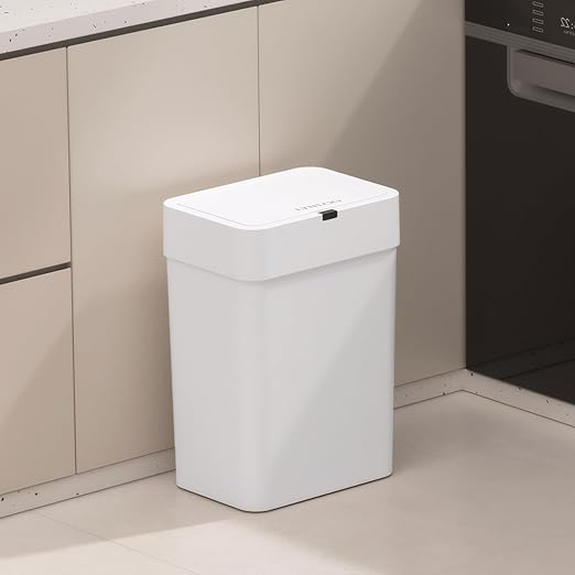 4Gallon Motion Sensor Trash Cans,Bathroom Trash Can with Lid,IPX5 Waterproof for Kitchen/Bedroom/Office, Slim Space-Saving Odor-Proof Bin with 0.2s Silent Lid