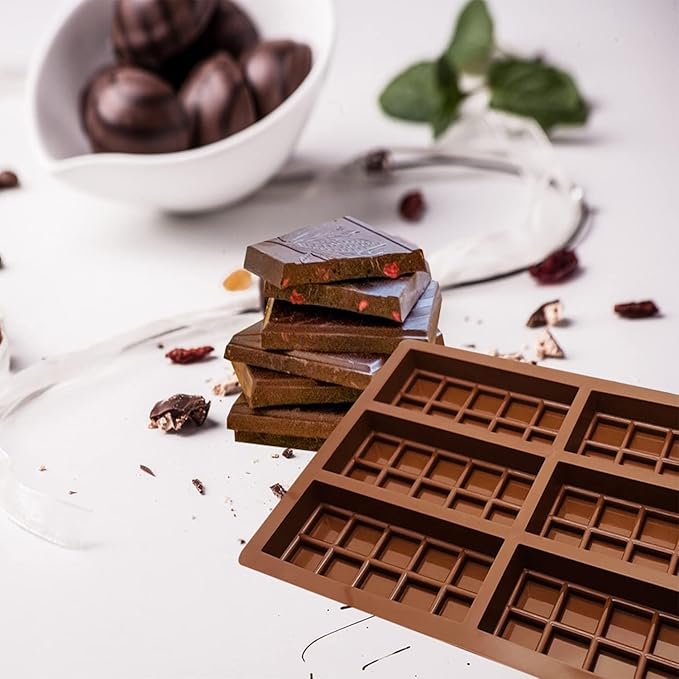 2 Pcs Wax Melt Molds Silicone Chocolate Bar Mold for Wax Melt Candles Chocolate Making Molds