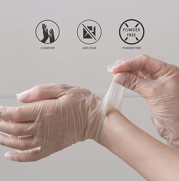 Vinyl Gloves Case Strong 4 MIL Latex Free Powder Free 10 Boxes| 1000 Gloves
