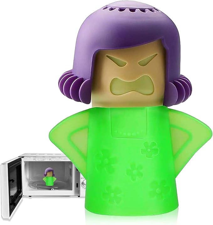 Angry Mama Microwave Cleaner, Microwave Oven Steam Cleaner, Angry Mom Steamer Cleaning Crud Easily in Minutes, Steam Cleans and Disinfects with Vinegar and Water for Kitchen