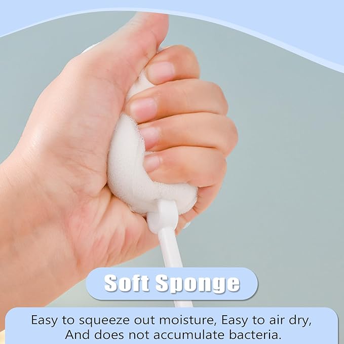 12 PCS Sponge Bottle Brushes Replacement Head Soft Sponge Brush Heads Environmental Protection Cup Cleaner Brush Refill Heads Without Handle (Brush Head 12PCS)